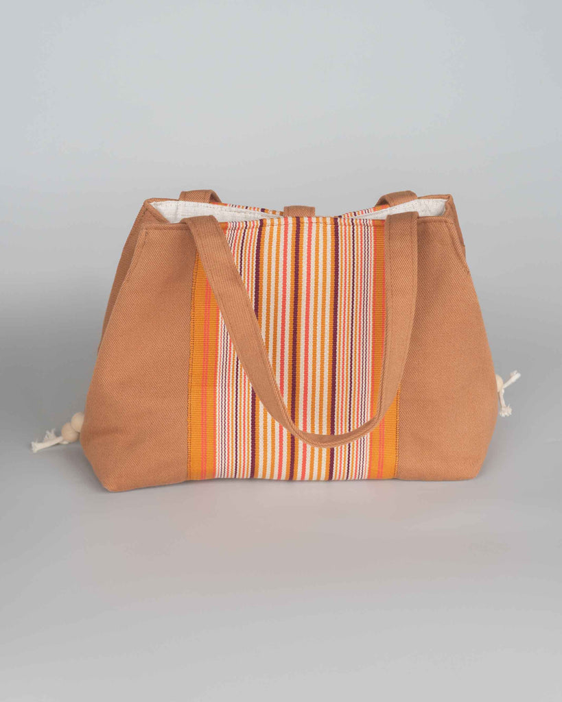sac à main en tissu basque rayé orange
