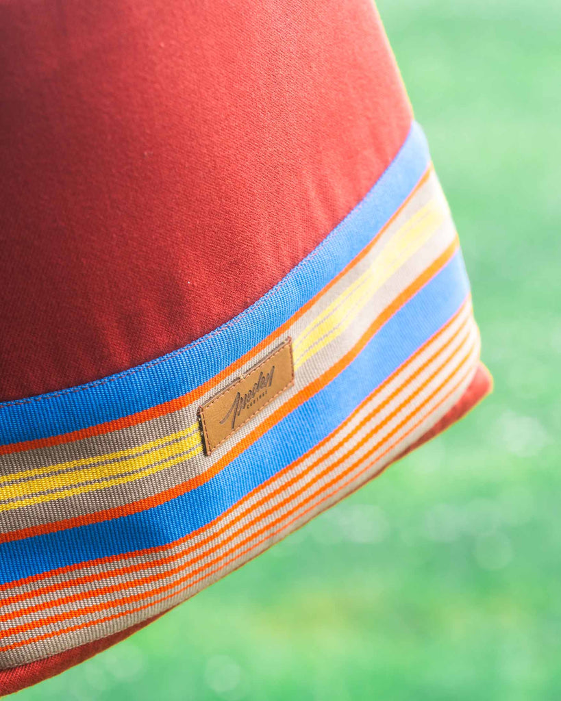 toile espadrille rayée bleu orange jaune