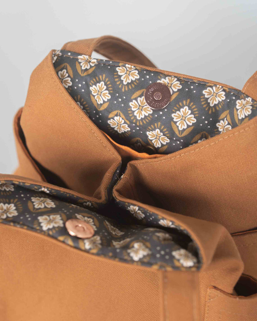 sac tissu camel ouverture