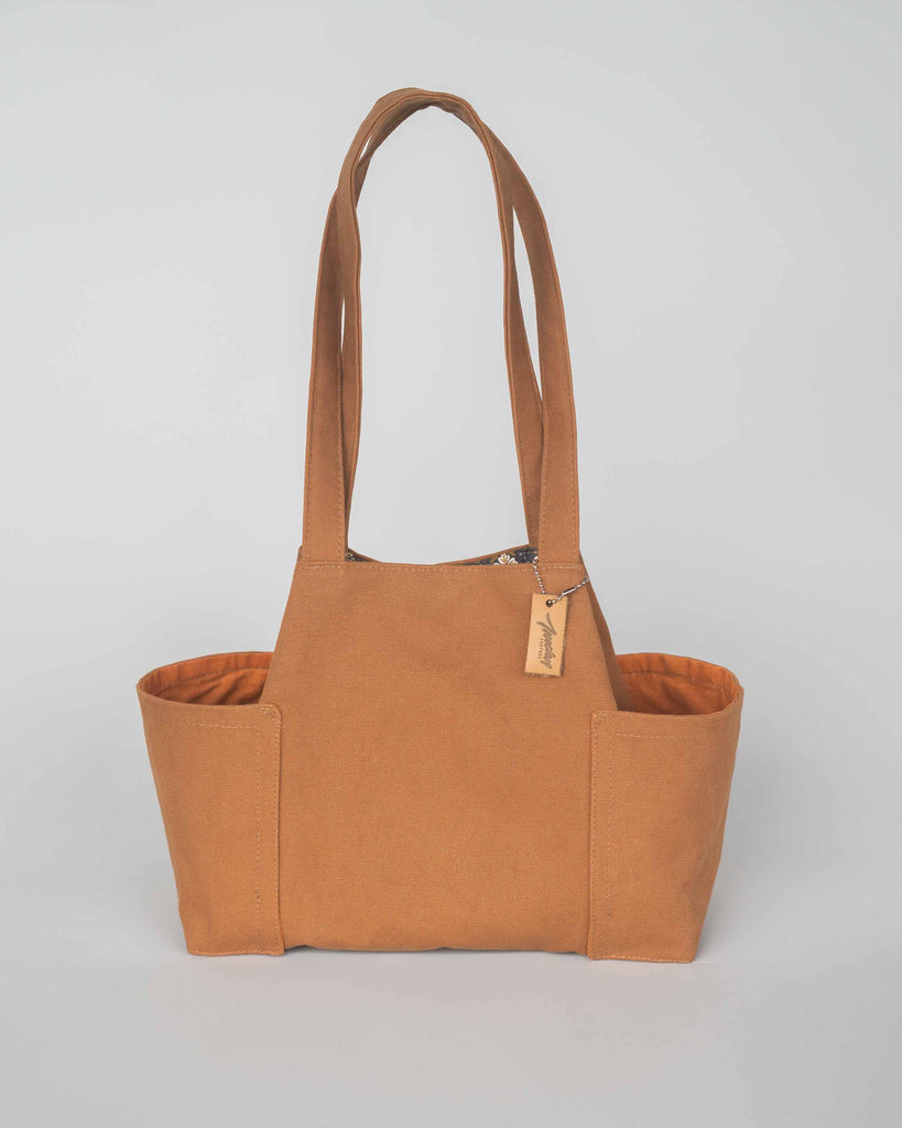 sac traèze camel poches latérales ouvertes