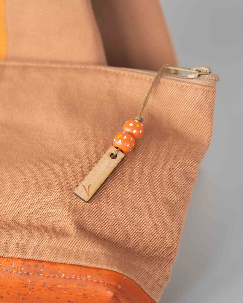 trousse zippée tissu basque orange